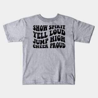 Cheer Mom Shirt, Football Cheer Mama Shirts, Cheer Mom, Cheer, show spirit yell loud jump high cheer proud Shirt Cheer Mama T-Shirt , Wavy Stacked Kids T-Shirt